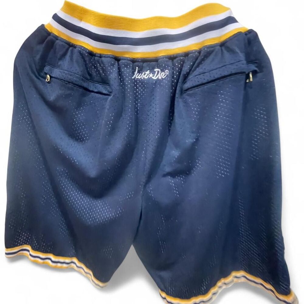Jordan Michigan Just Don Fab 5 Rare Men's Navy and Blue Shorts - Picture 6 of 8